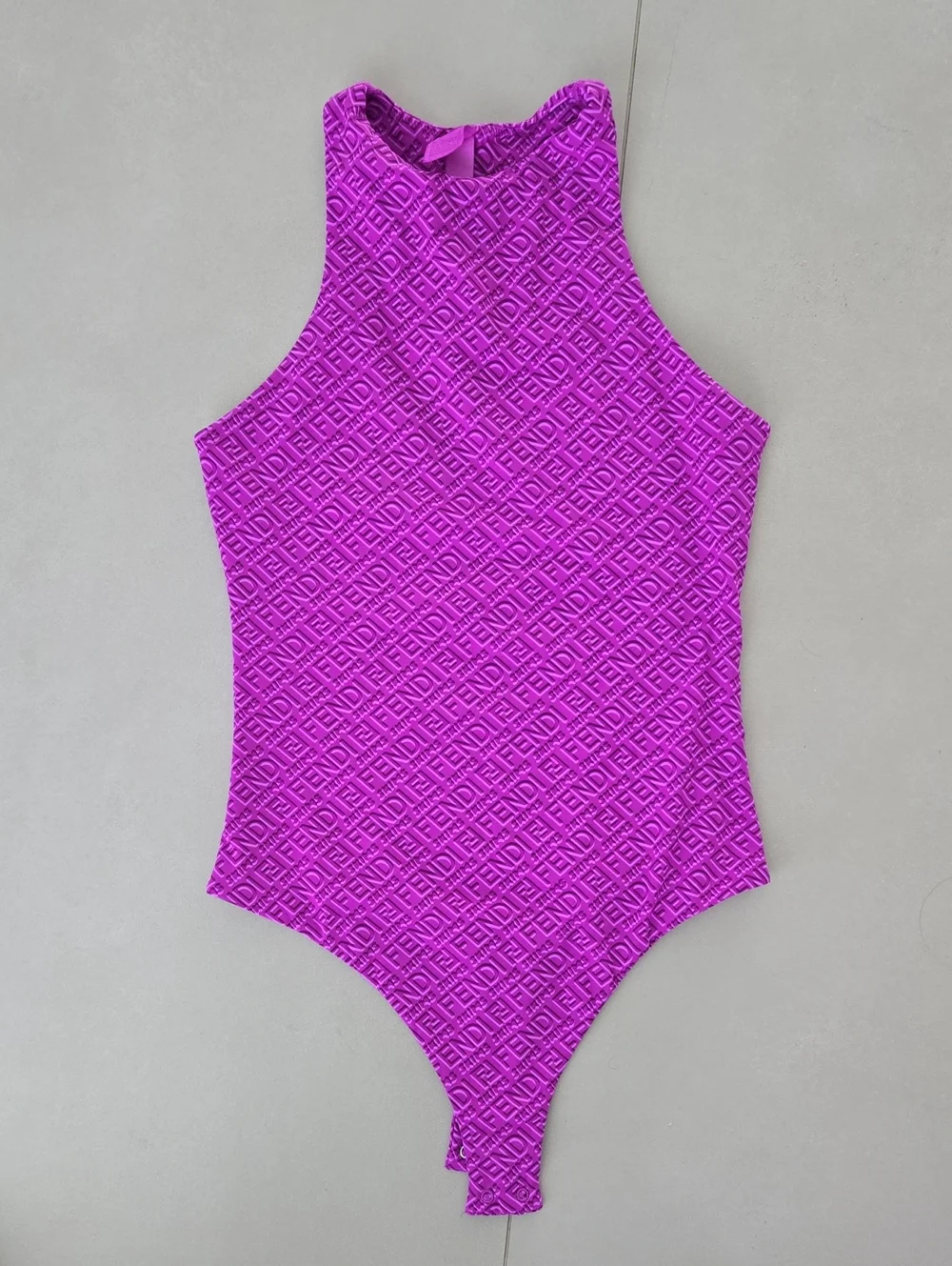 New! Bright Magenta-pink Fendi x SKIMS High Neck Bodysuit Size S